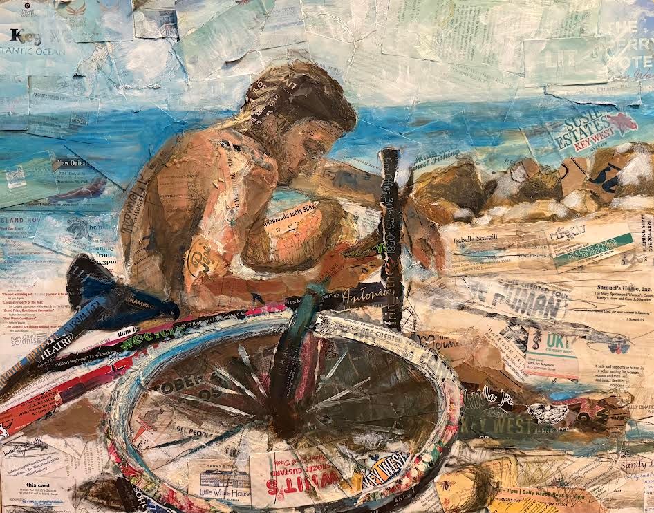 EREMITION  Carole Faye   oil and local marketing materials on canvas  24 x 30 in.