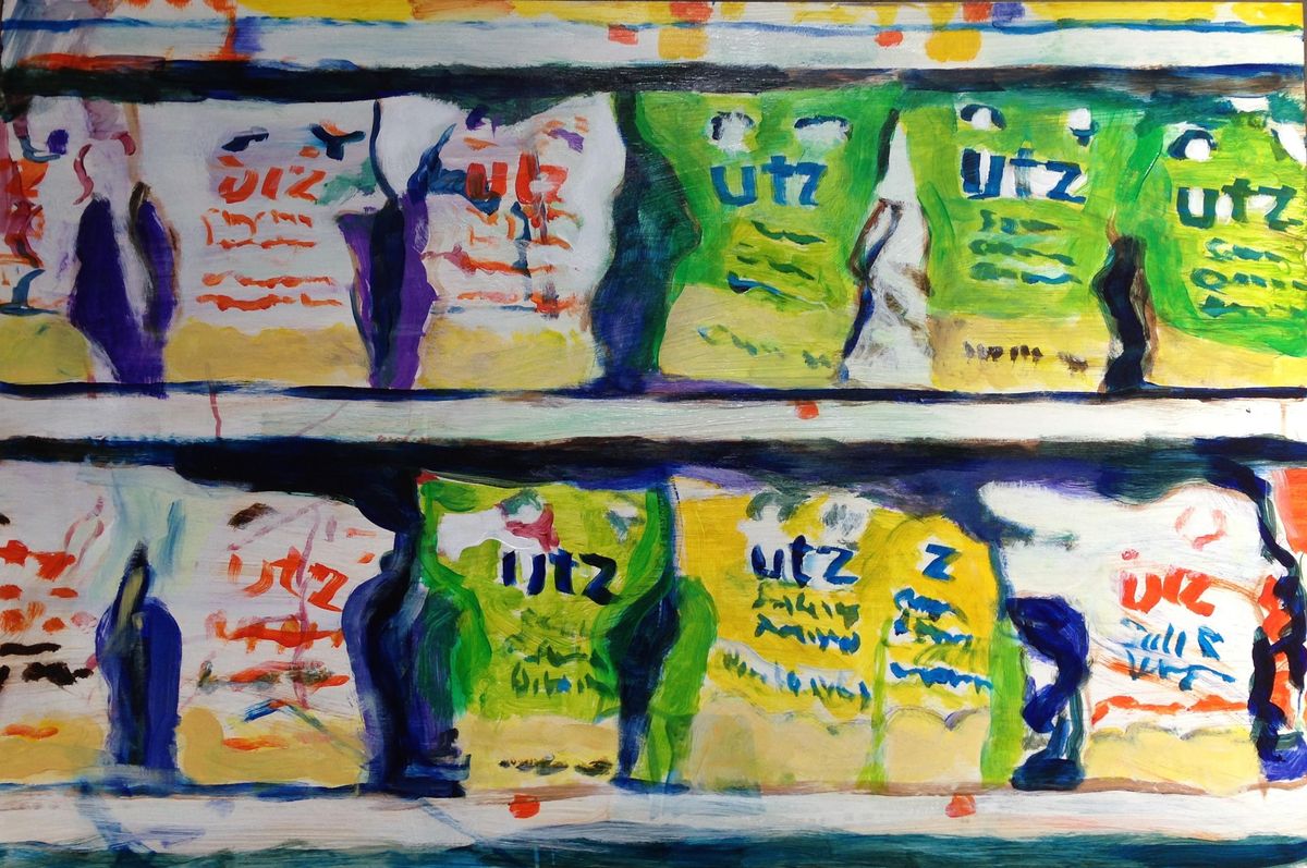 Brendan O’Connell - Utz   acrylic on panel.  24 x 36 in.