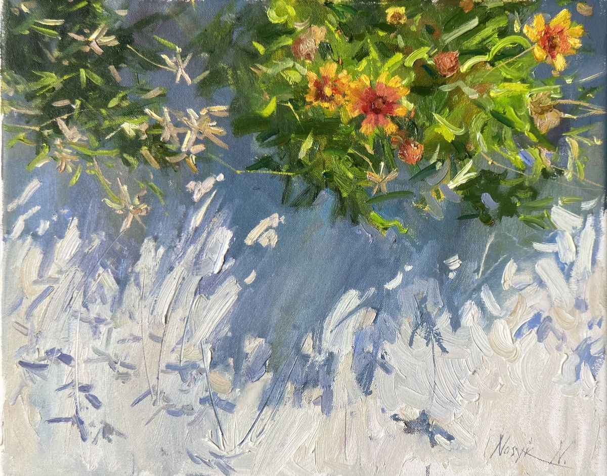 Nataliia Nosyk - Wild Flowers  oil on canvas   16 x 20 in.